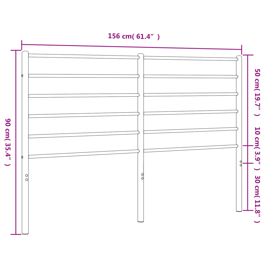 Metal Headboard White 152 cm Queen