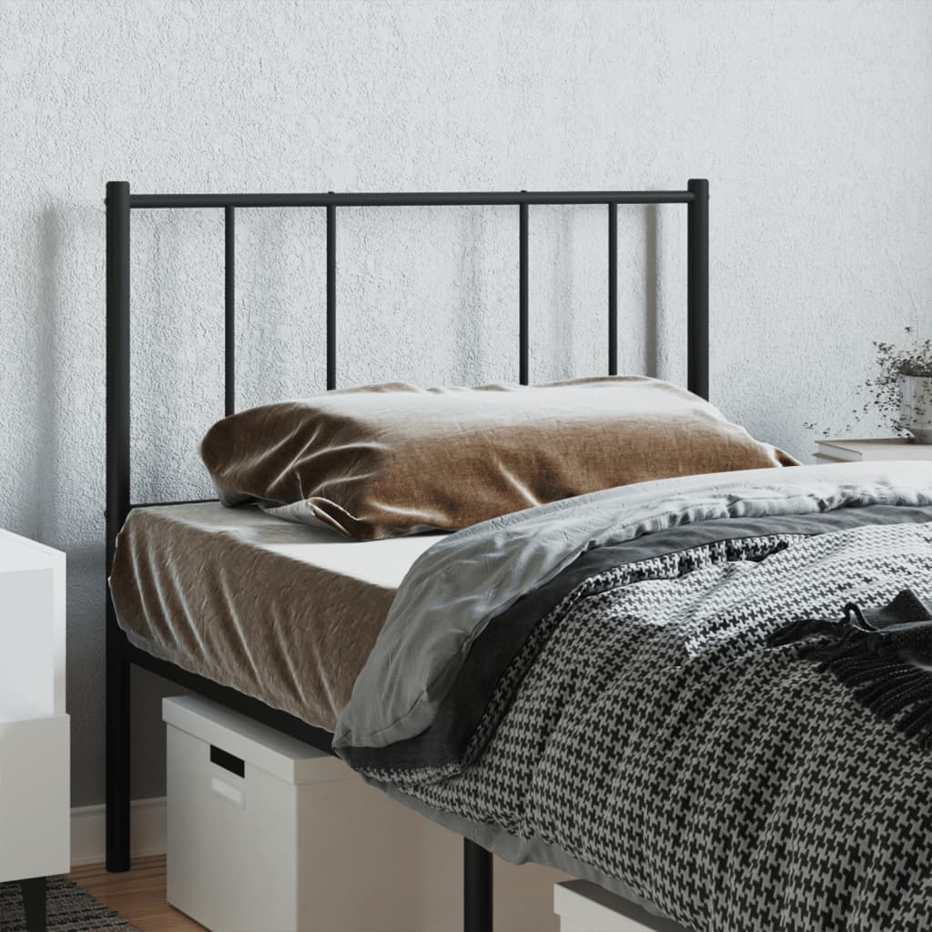 Metal Replace Headboard Black 90 cm