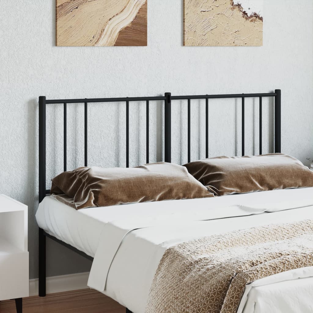 Metal Headboard Black 152 cm Queen