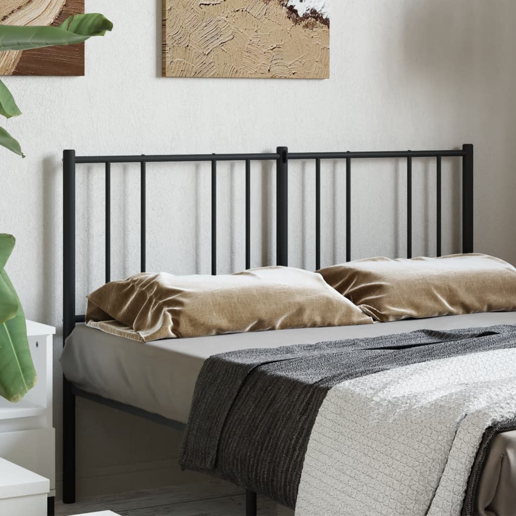 Metal Headboard Black 152 cm Queen