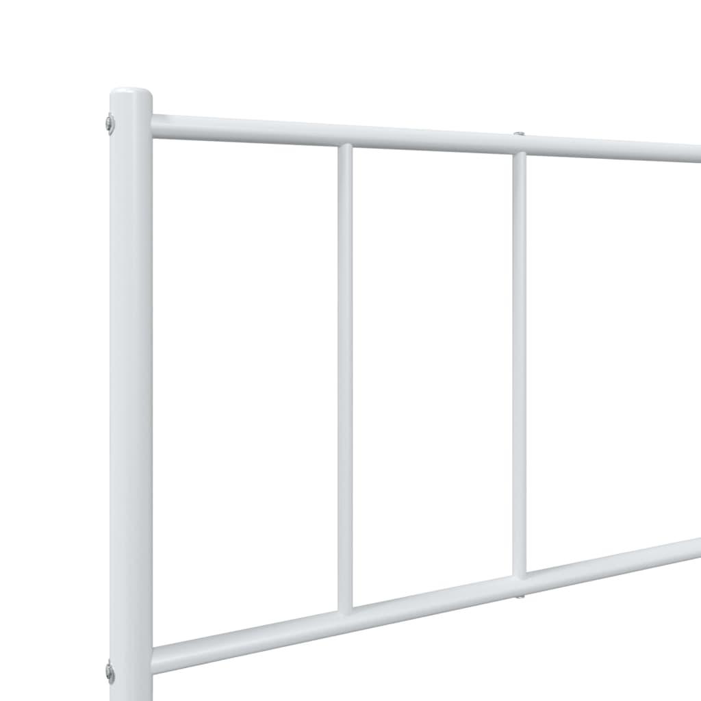 Metal Bed Frame without Mattress with Footboard White 107x203 cm King Single