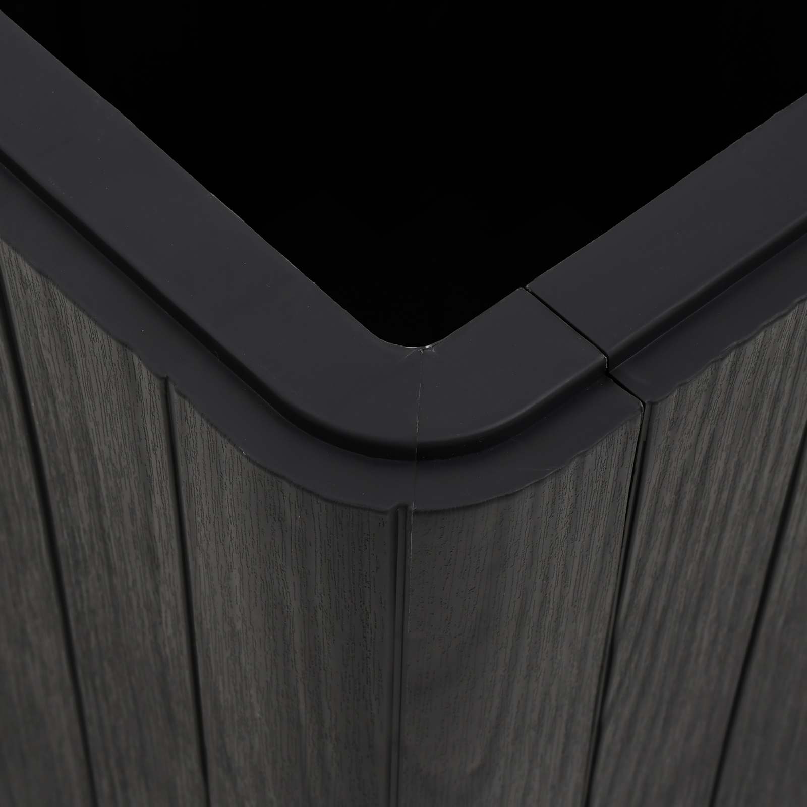 Garden Table with Removable Lid Black Polypropylene