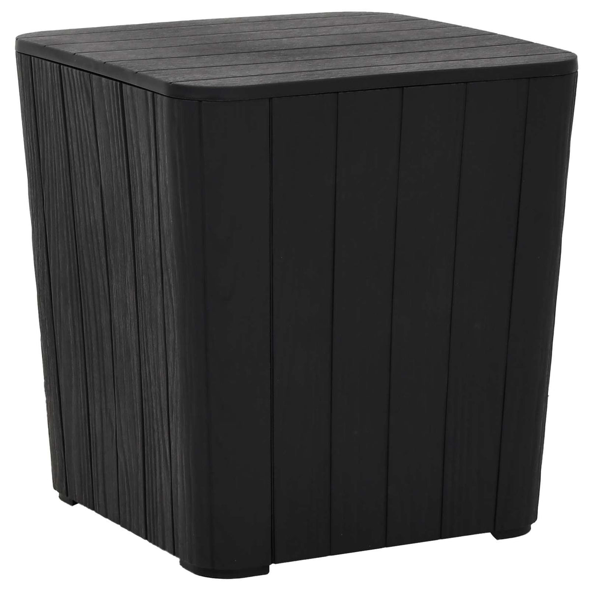 Garden Table with Removable Lid Black Polypropylene