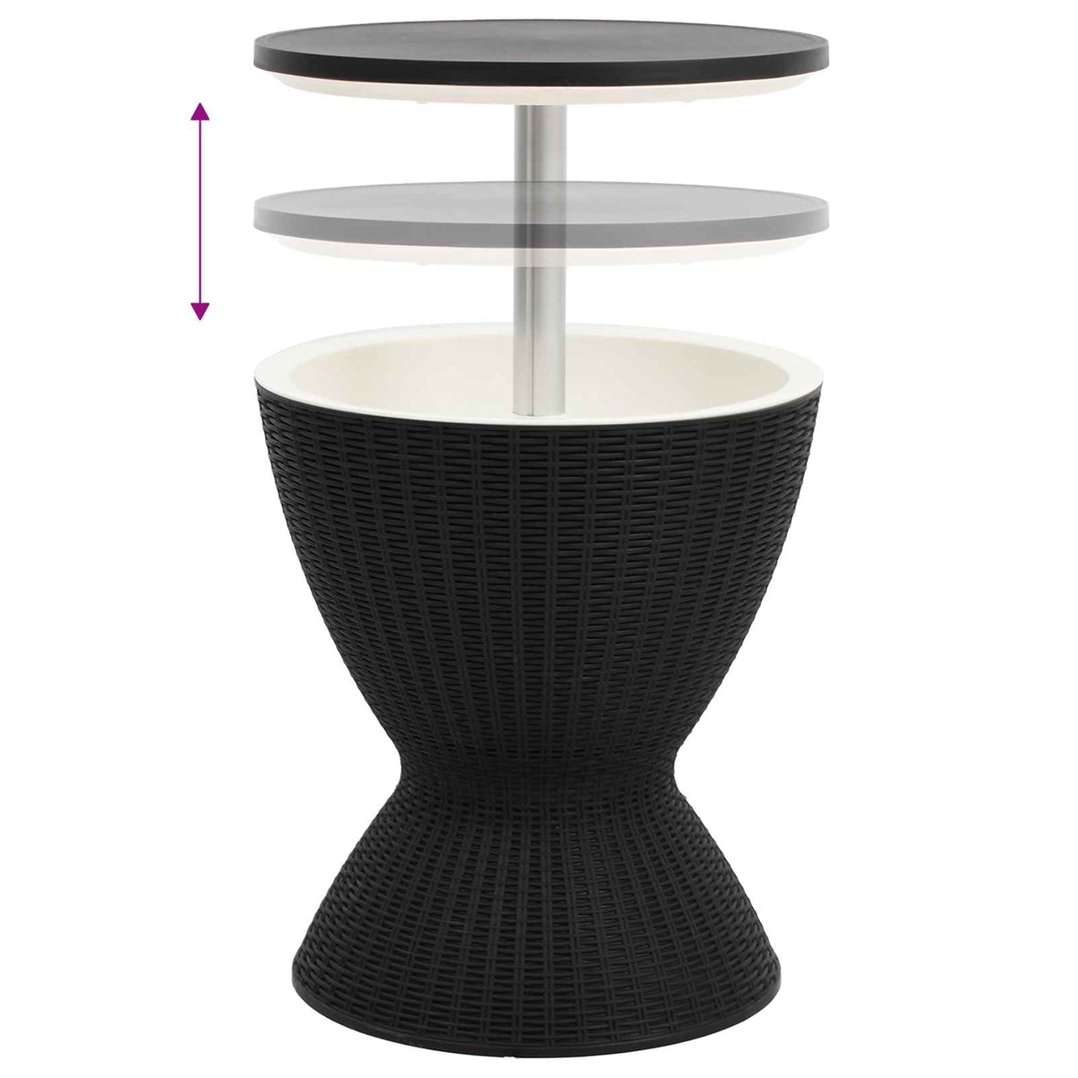 3-in-1 Ice Cooler Table Black Polypropylene