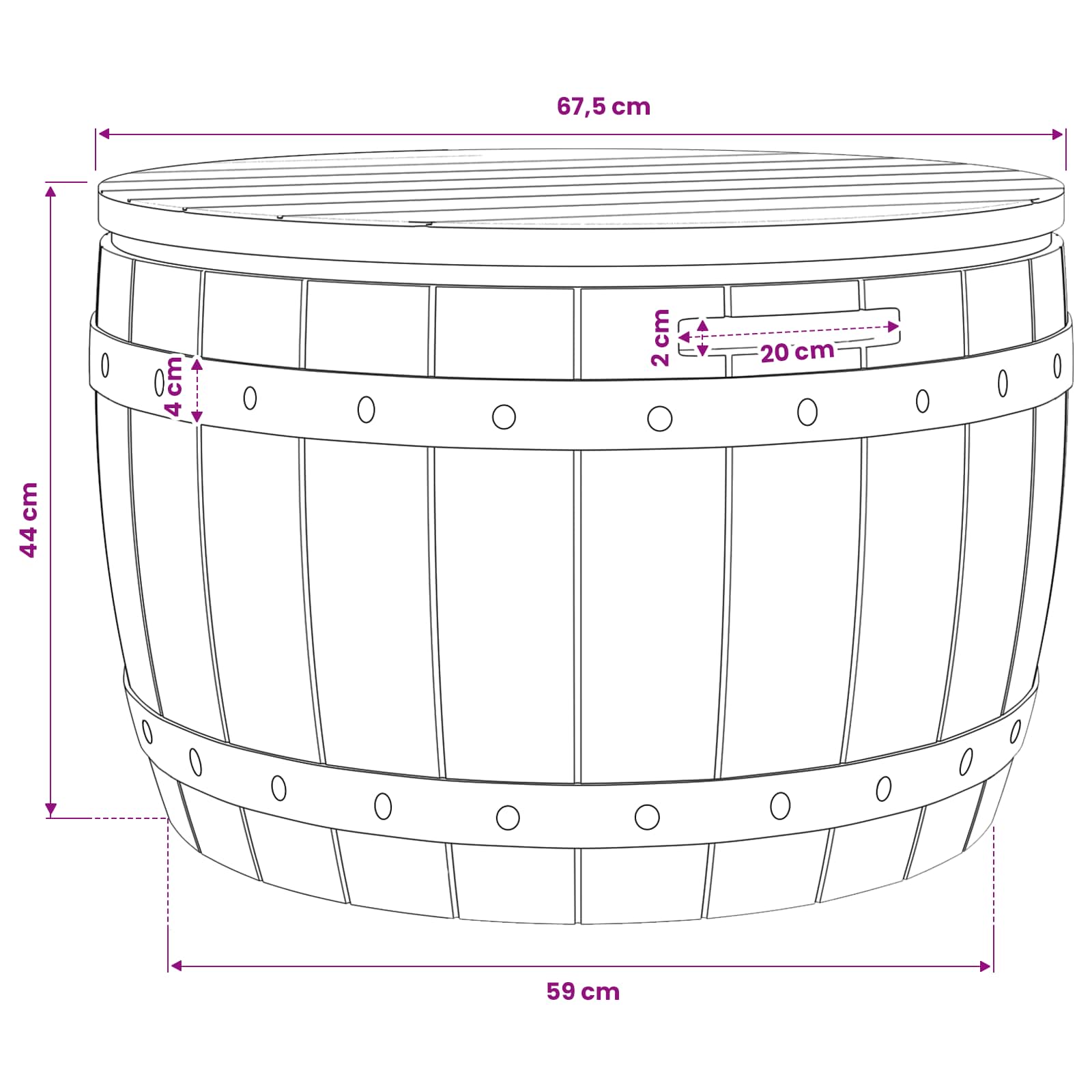 3-in-1 Garden Storage Box Light Brown Polypropylene