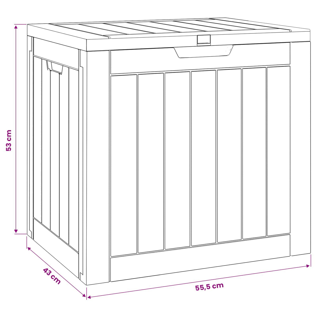 Garden Storage Box Grey 55.5x43x53 cm Polypropylene
