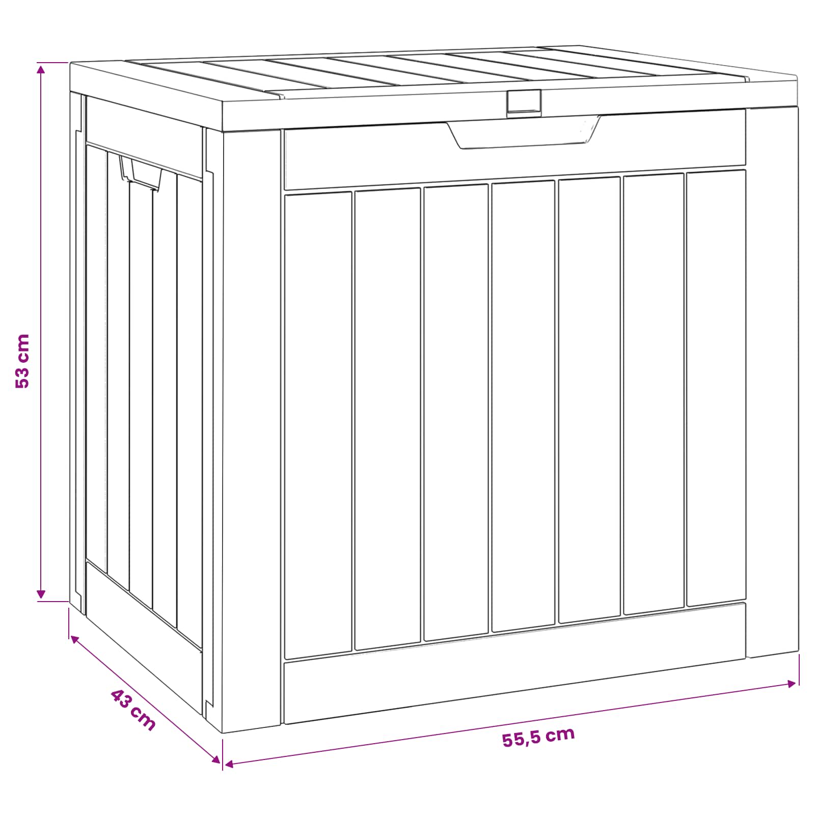 Garden Storage Box Grey 55.5x43x53 cm Polypropylene