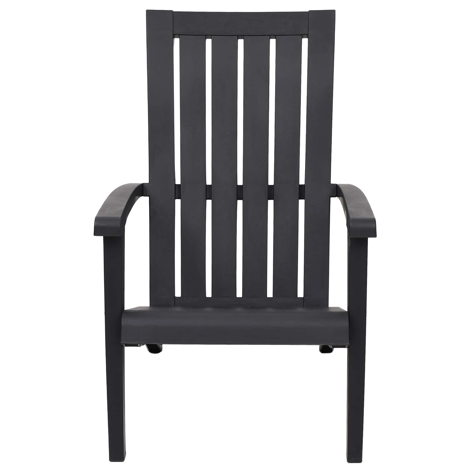 Garden Adirondack Chair Black Polypropylene