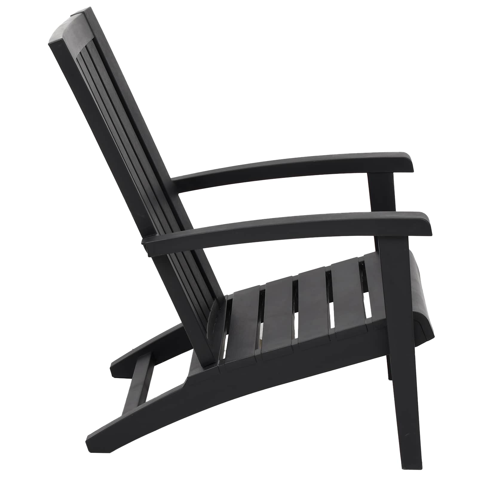 Garden Adirondack Chair Black Polypropylene