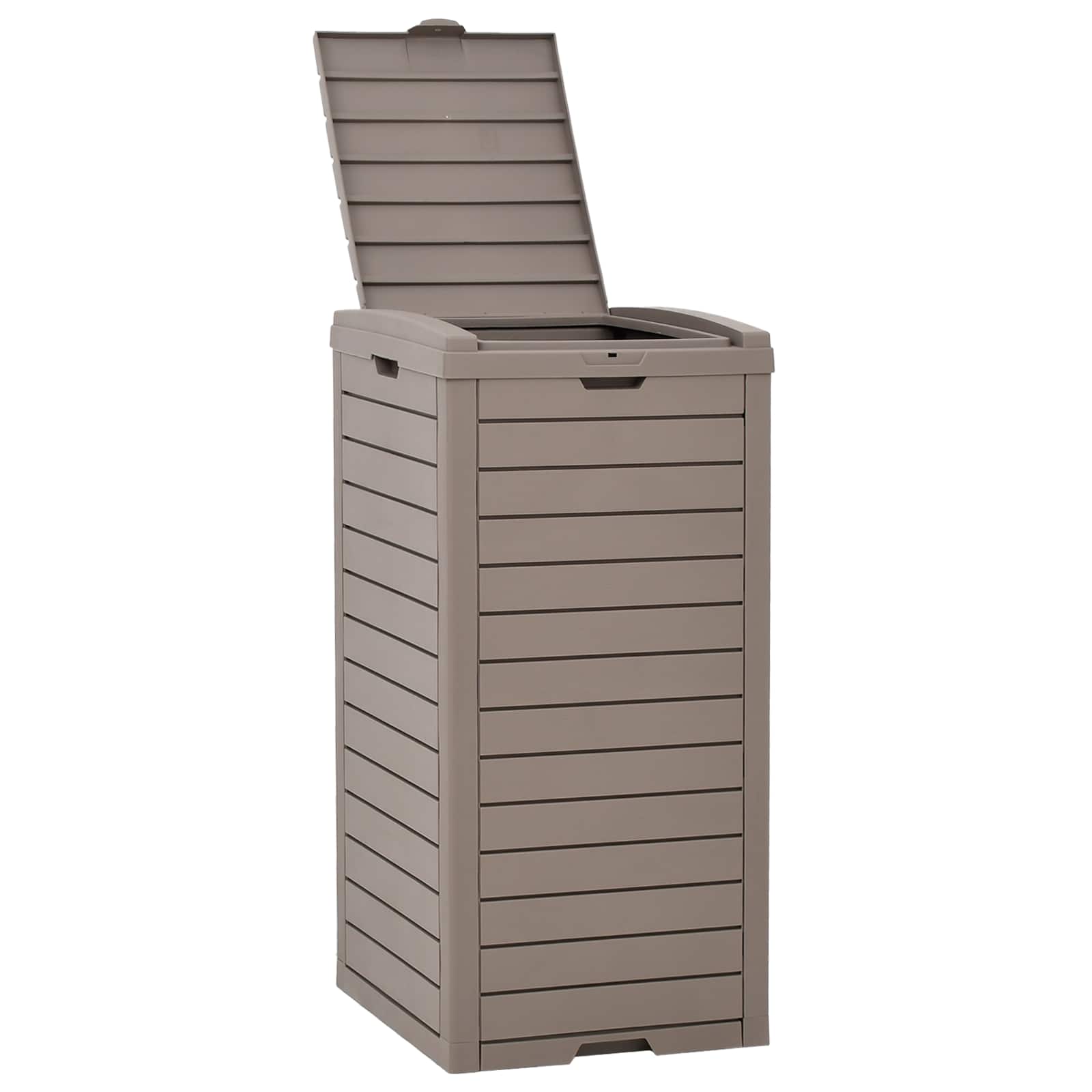 Outdoor Garbage Bin Light Brown 41x41x86 cm Polypropylene