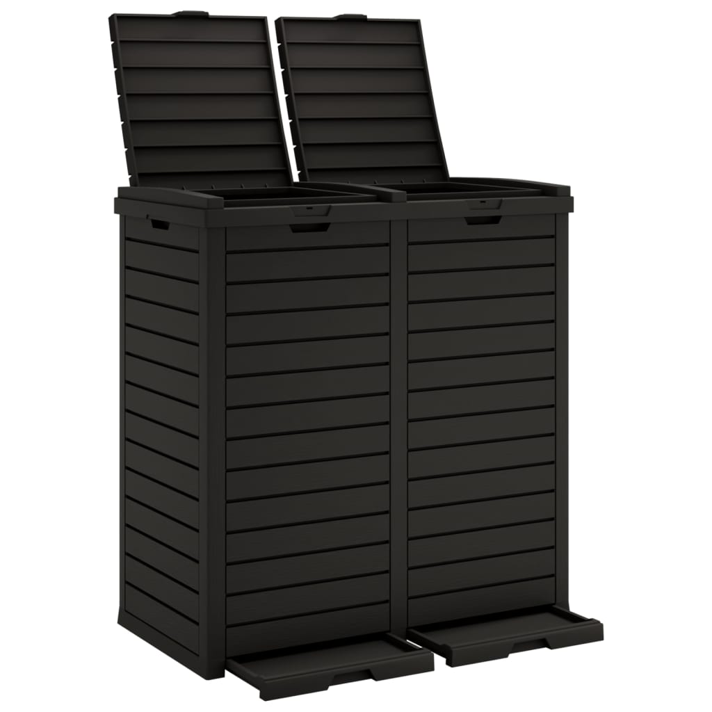 Outdoor Garbage Bin Black 78x41x86 cm Polypropylene