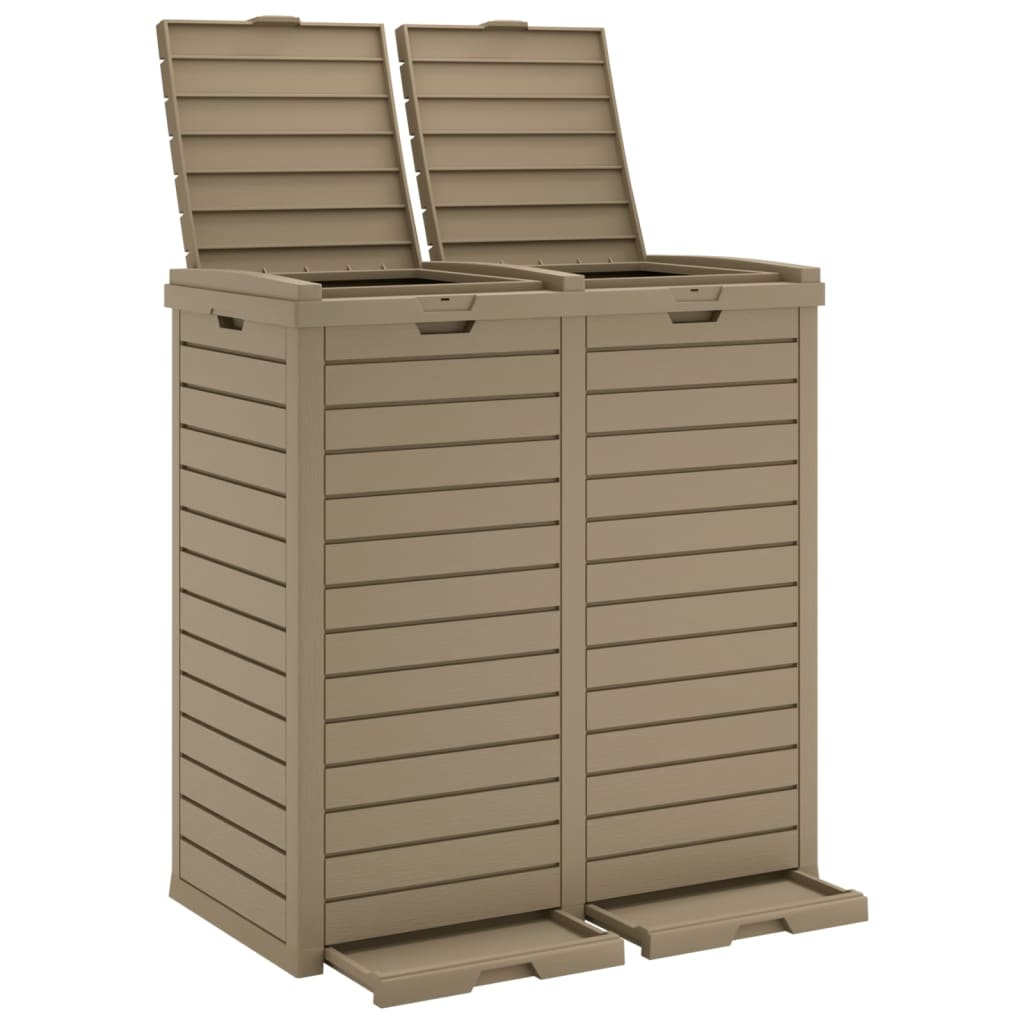 Outdoor Garbage Bin Light Brown 78x41x86 cm Polypropylene
