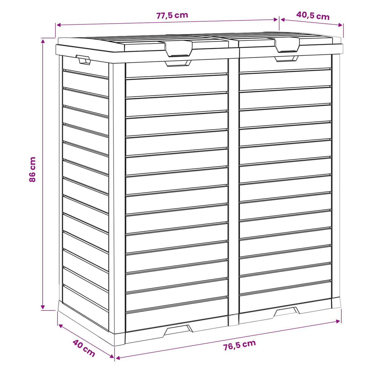 Outdoor Garbage Bin Light Brown 78x41x86 cm Polypropylene