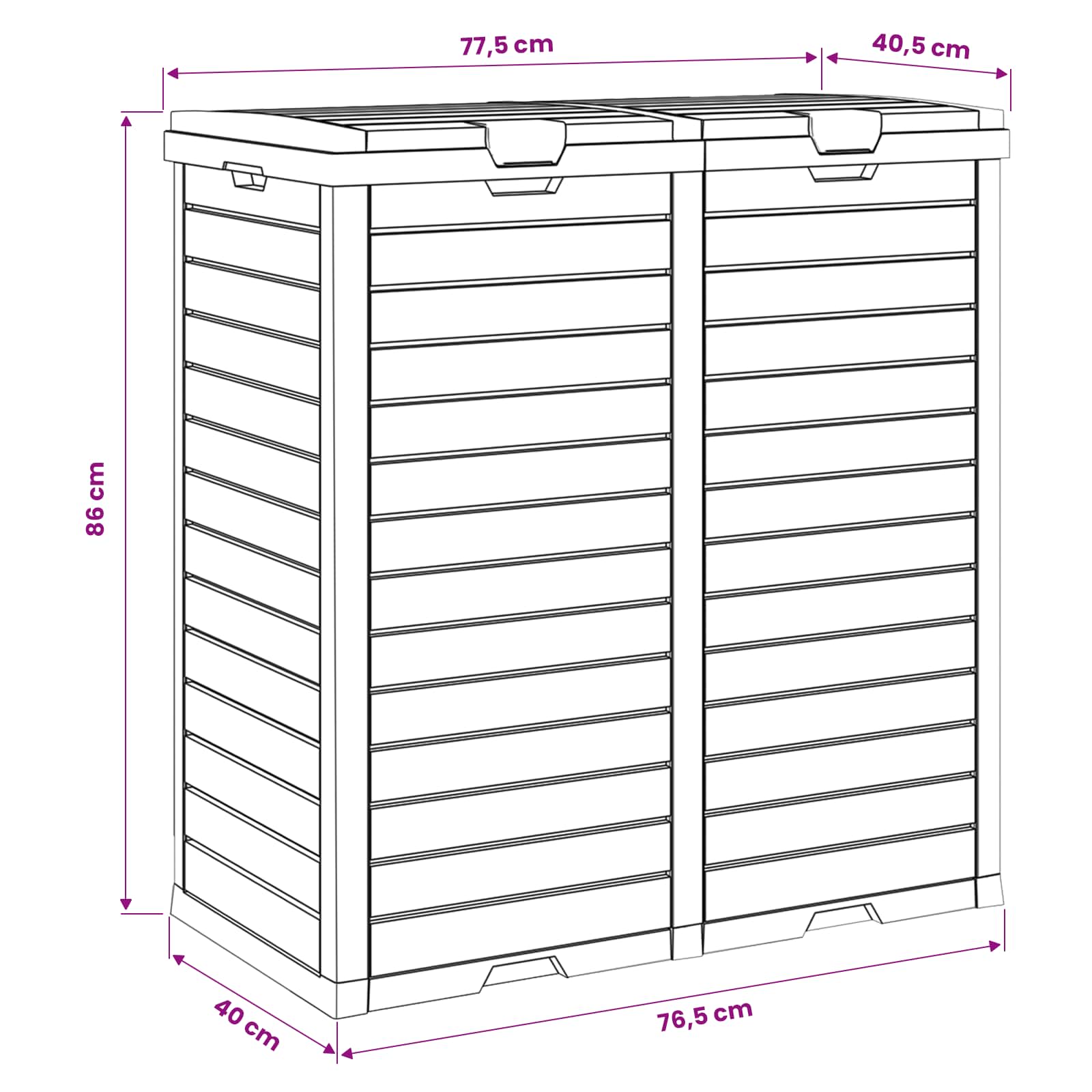 Outdoor Garbage Bin Light Brown 78x41x86 cm Polypropylene