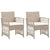 Garden Armchairs with Cushions 2 pcs Beige Poly Rattan