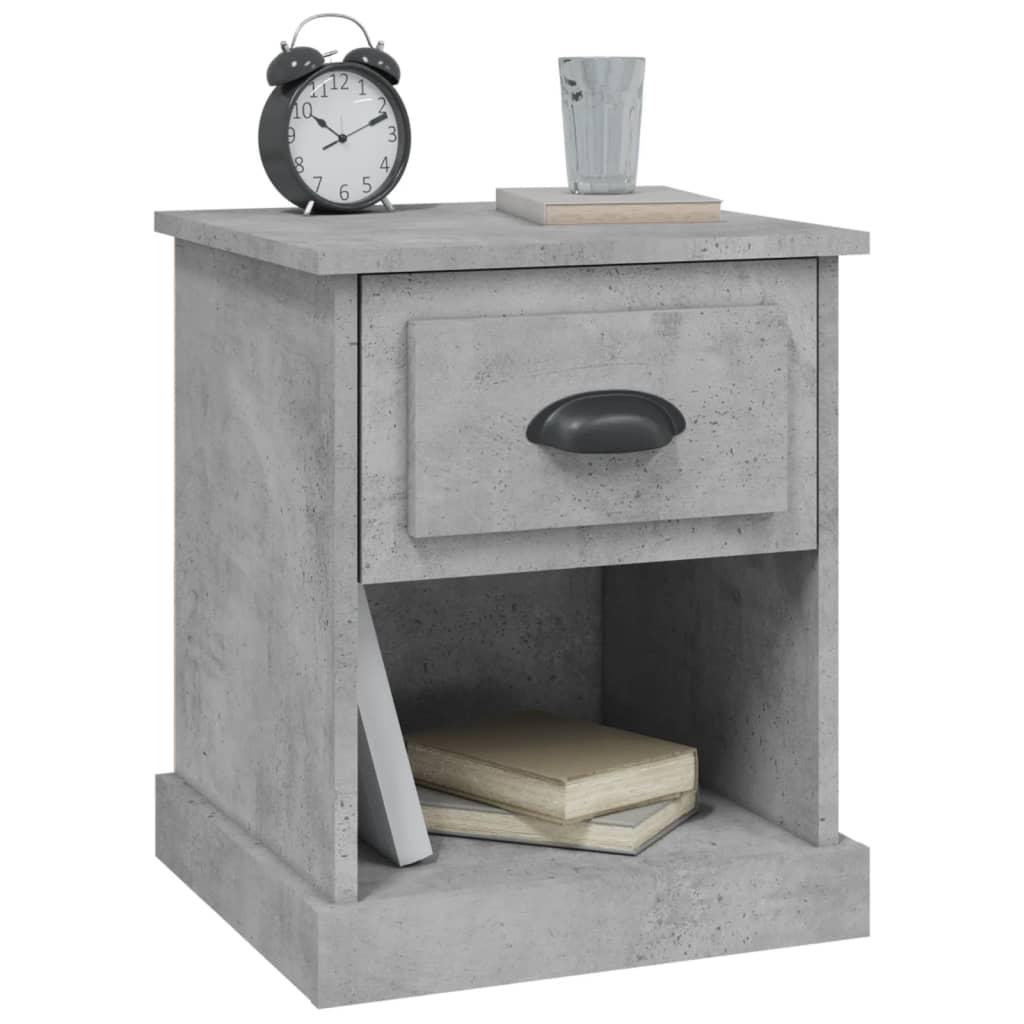 Bedside Cabinets 2 pcs Concrete Grey 39x39x47.5 cm Engineered Wood