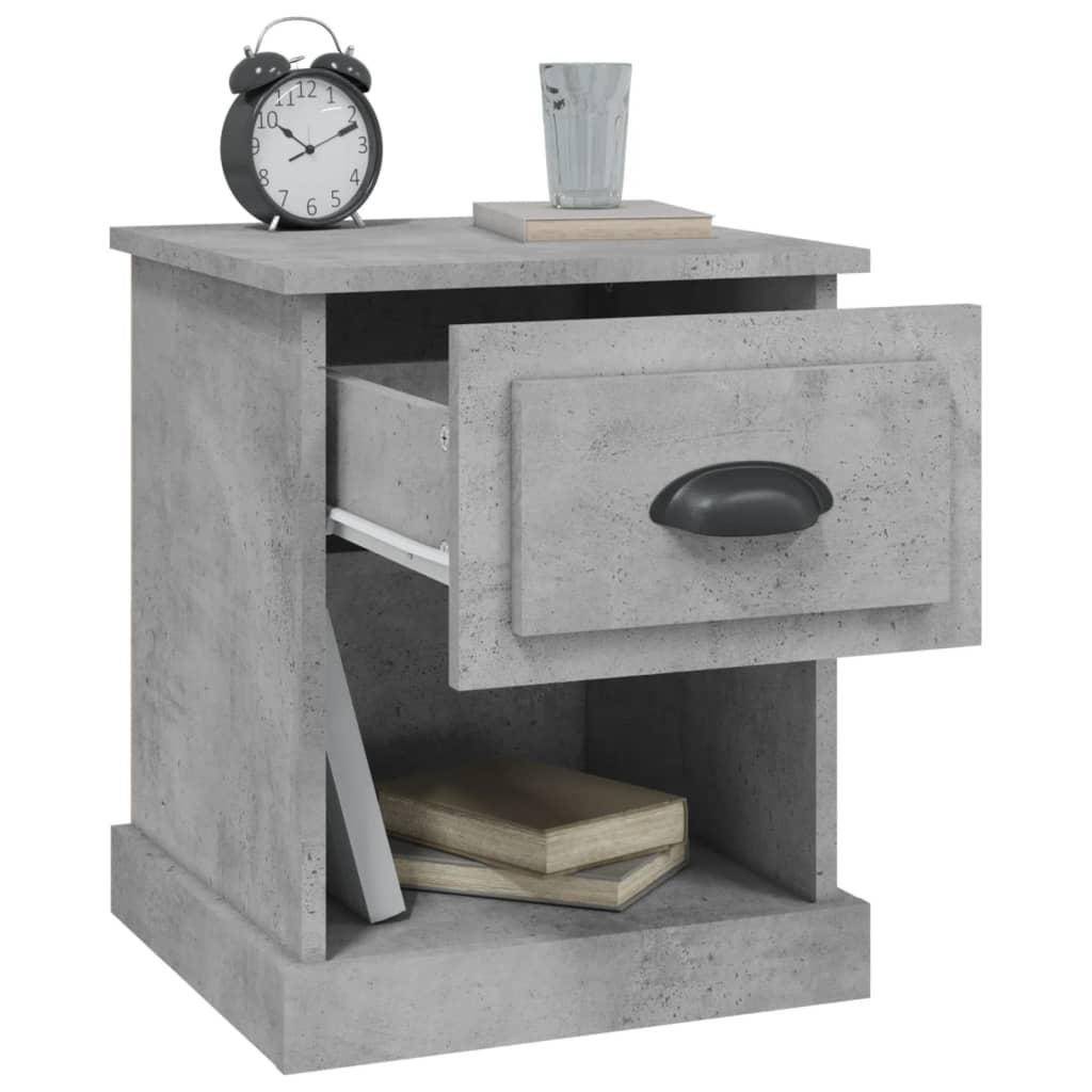 Bedside Cabinets 2 pcs Concrete Grey 39x39x47.5 cm Engineered Wood