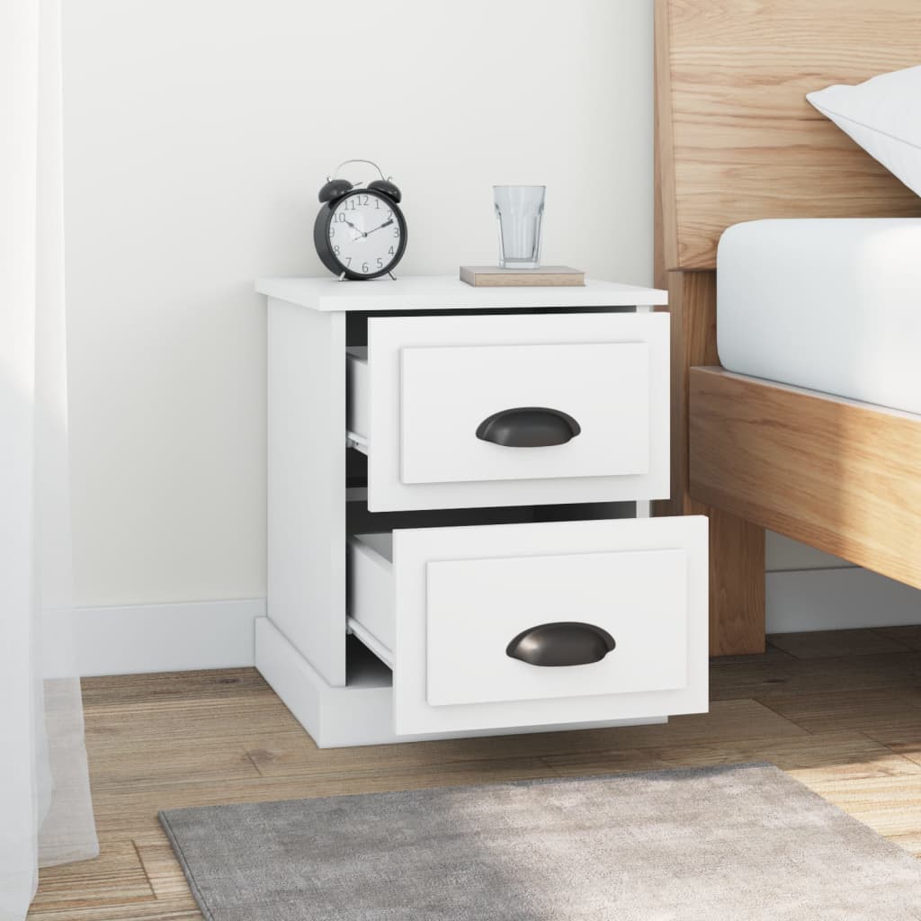 Bedside Cabinet White 39x39x47.5 cm Engineered Wood