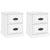 Bedside Cabinets 2 pcs White 39x39x47.5 cm Engineered Wood