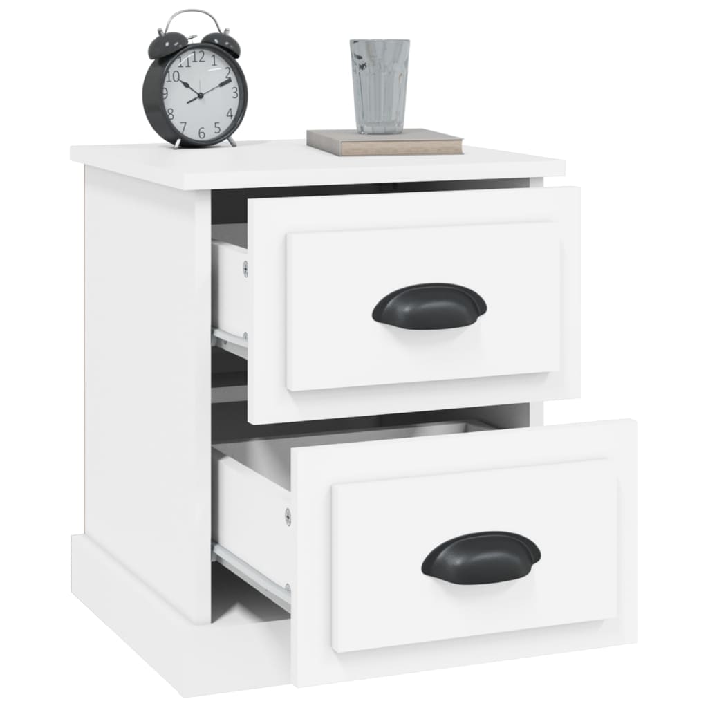 Bedside Cabinets 2 pcs White 39x39x47.5 cm Engineered Wood