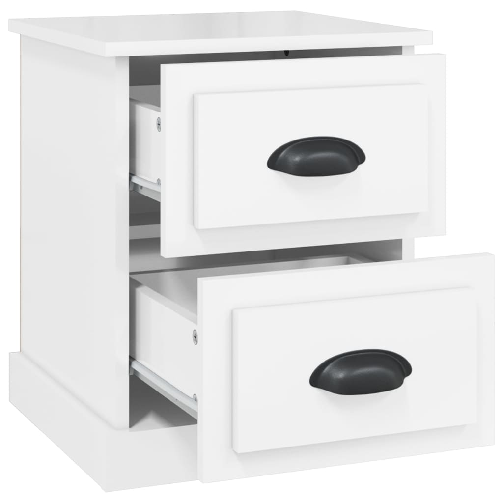 Bedside Cabinets 2 pcs High Gloss White 39x39x47.5 cm Engineered Wood