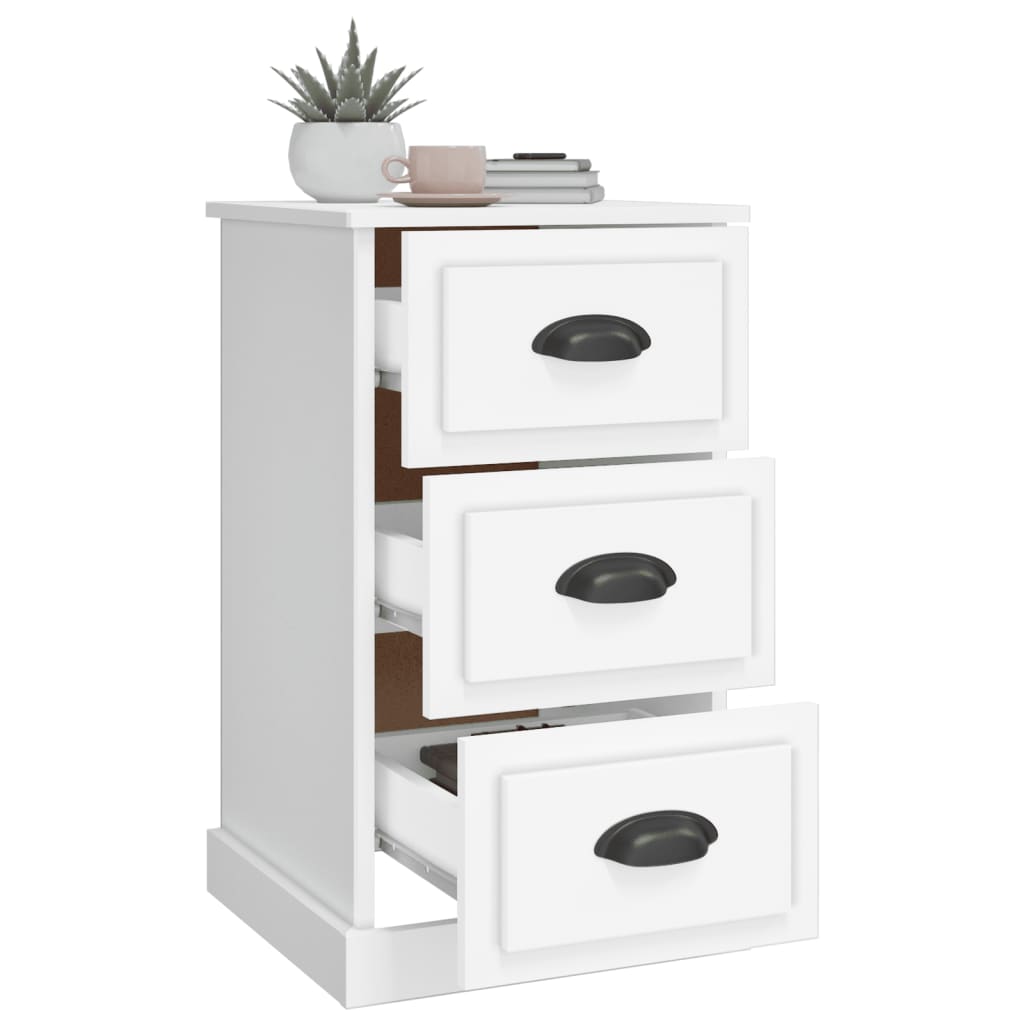 Bedside Cabinet White 39x39x67 cm Engineered Wood