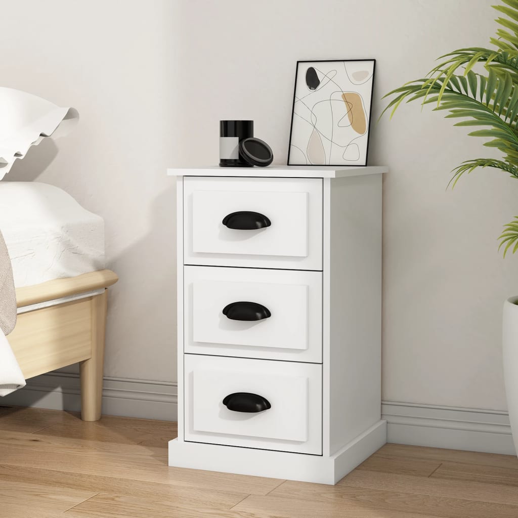 Bedside Cabinet White 39x39x67 cm Engineered Wood