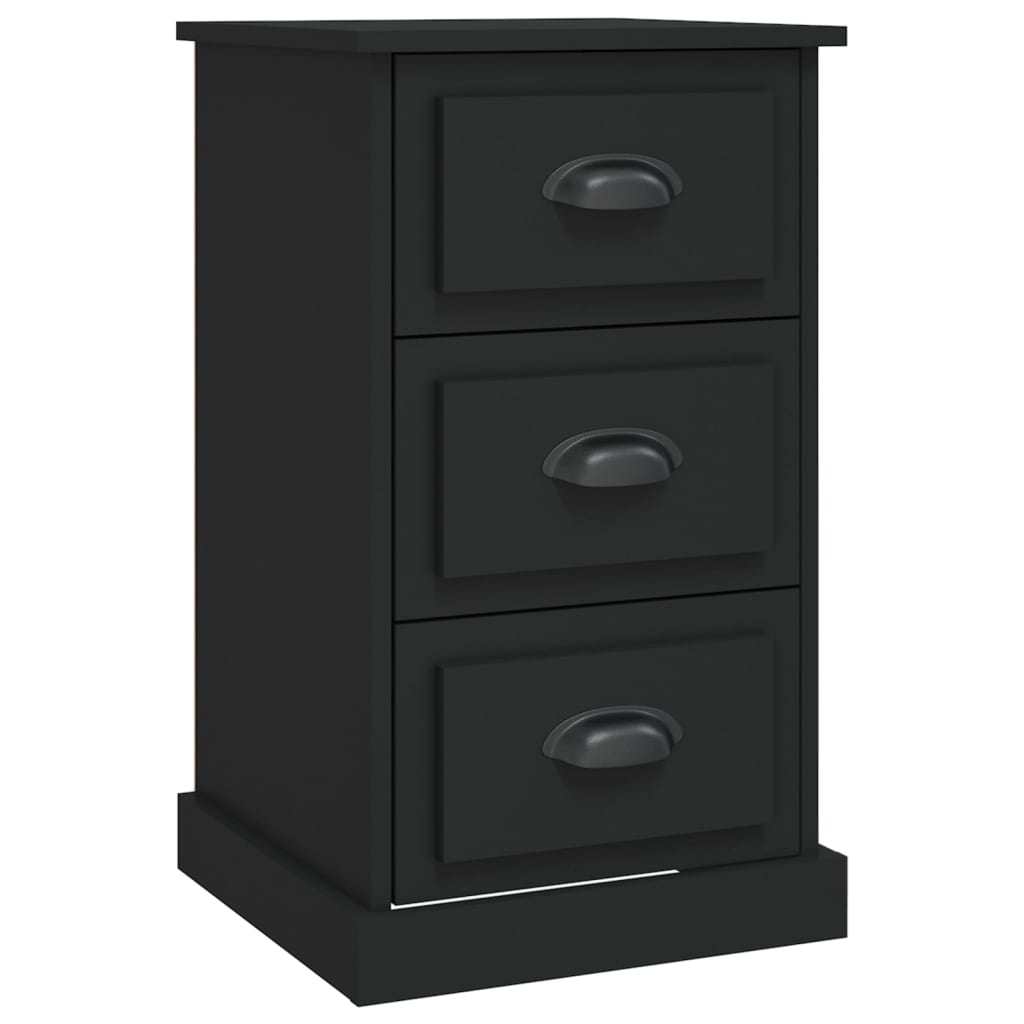 Bedside Cabinet Black 39x39x67 cm Engineered Wood