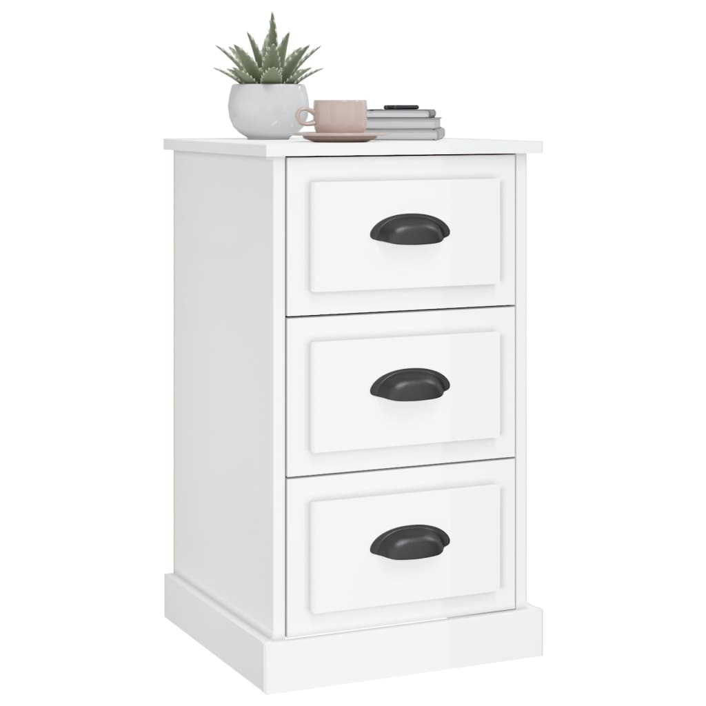 Bedside Cabinet High Gloss White 39x39x67 cm Engineered Wood