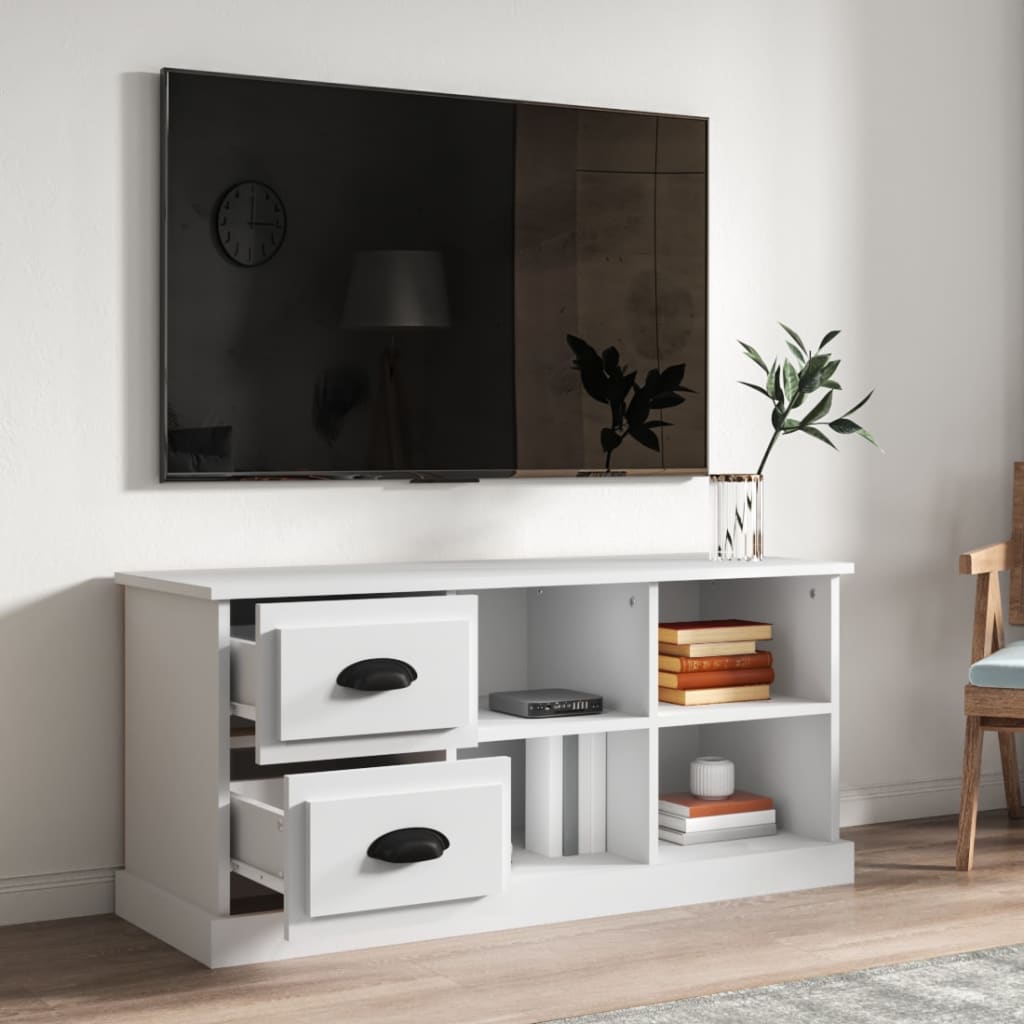 TV Cabinet White 102x35.5x47.5 cm Engineered Wood