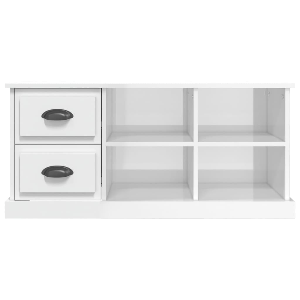 TV Cabinet High Gloss White 102x35.5x47.5 cm Engineered Wood