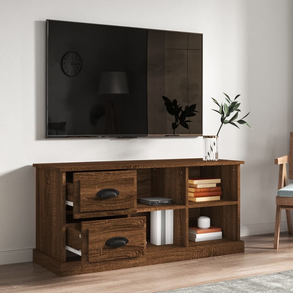 TV Cabinet Brown Oak 102x35.5x47.5 cm Engineered Wood