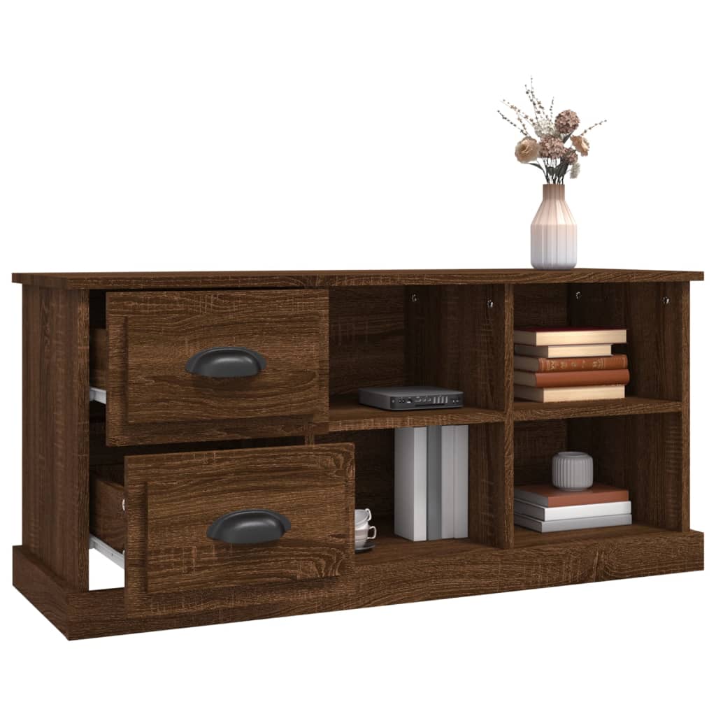 TV Cabinet Brown Oak 102x35.5x47.5 cm Engineered Wood