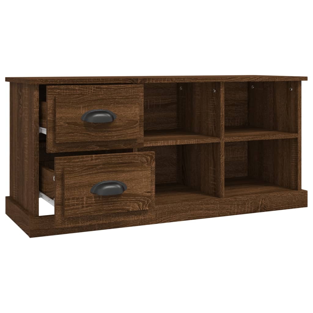 TV Cabinet Brown Oak 102x35.5x47.5 cm Engineered Wood