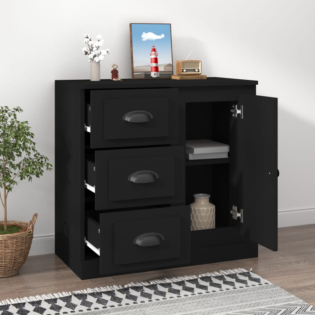 Sideboard Black 70x35.5x67.5 cm Engineered Wood