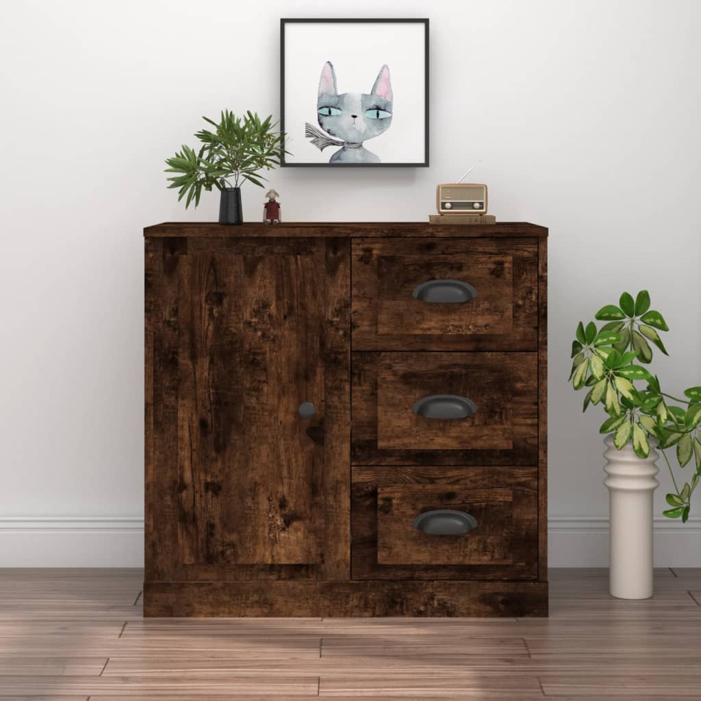 Sideboard Smoked Oak 70x35.5x67.5 cm Engineered Wood