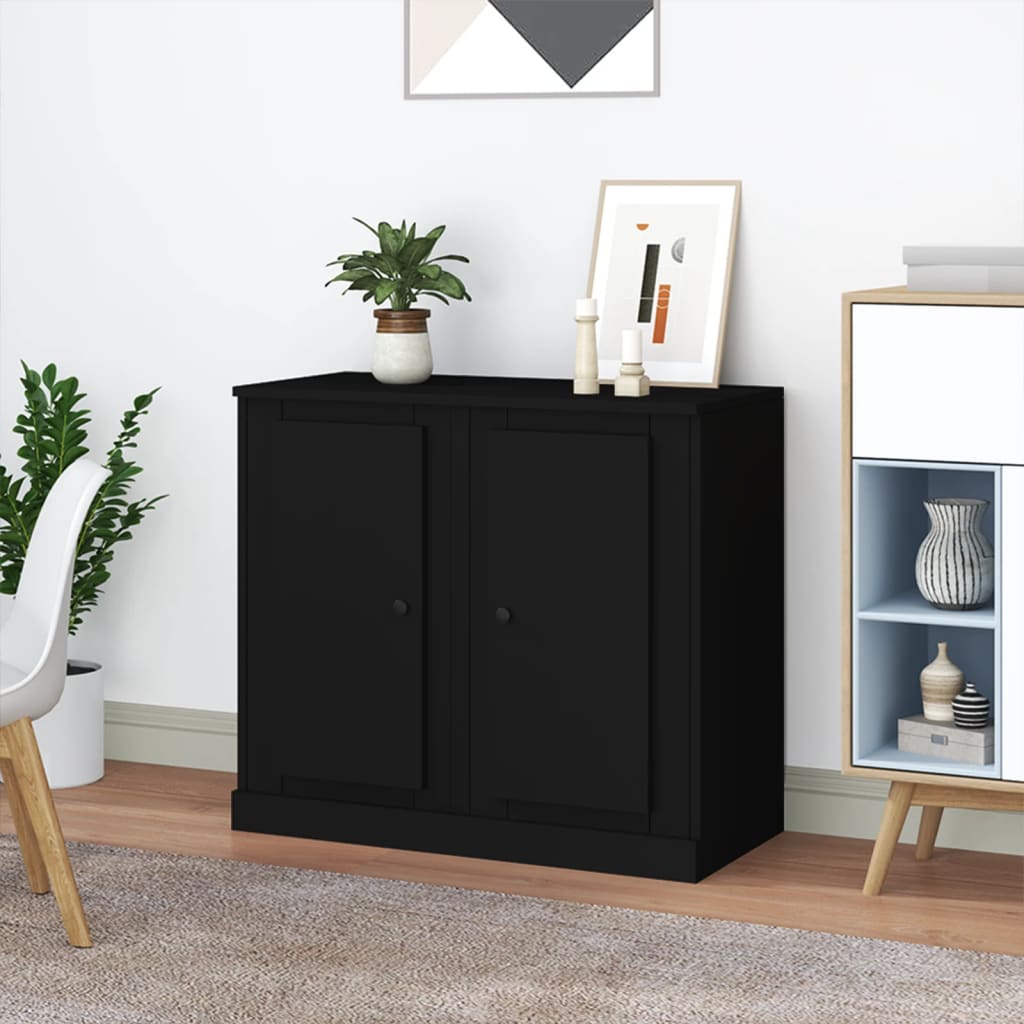 Sideboards 2 pcs Black 37.5x35.5x67.5 cm Engineered Wood