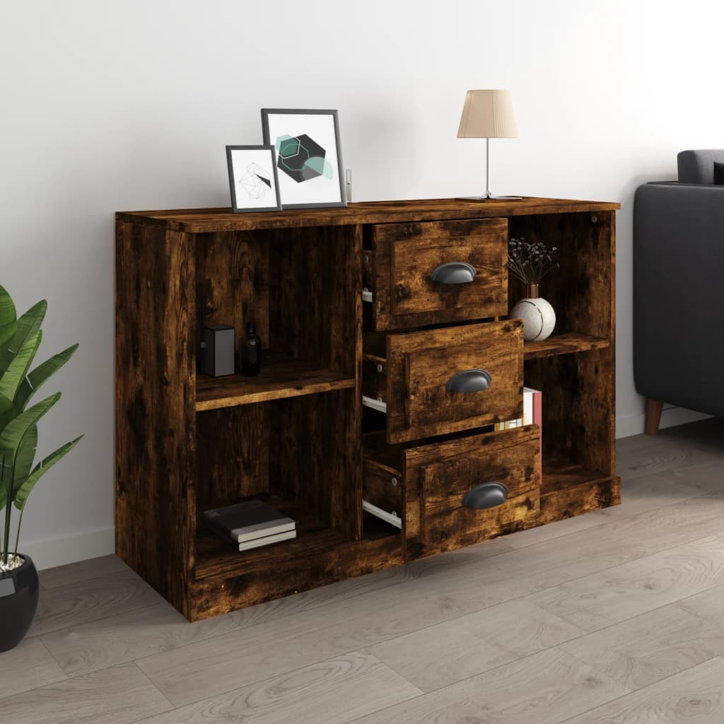 Sideboard Smoked Oak 104.5x35.5x67.5 cm Engineered Wood