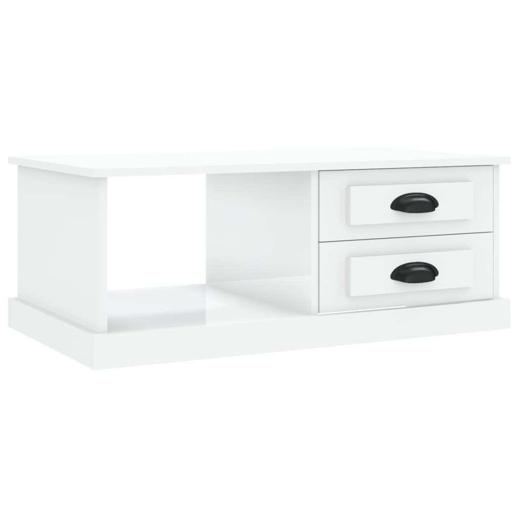 Coffee Table High Gloss White 90x50x35 cm Engineered Wood