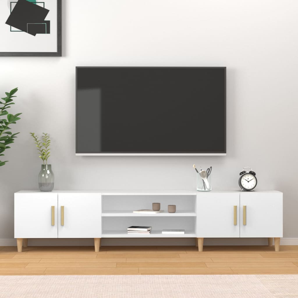 TV Cabinet White 180x31.5x40 cm Engineered Wood