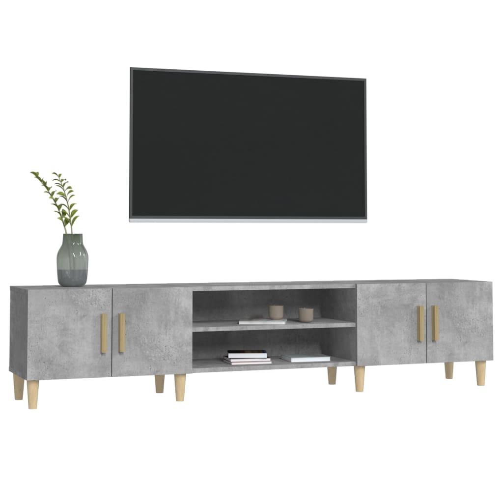 TV Cabinet Concrete Grey 180x31.5x40 cm Engineered Wood