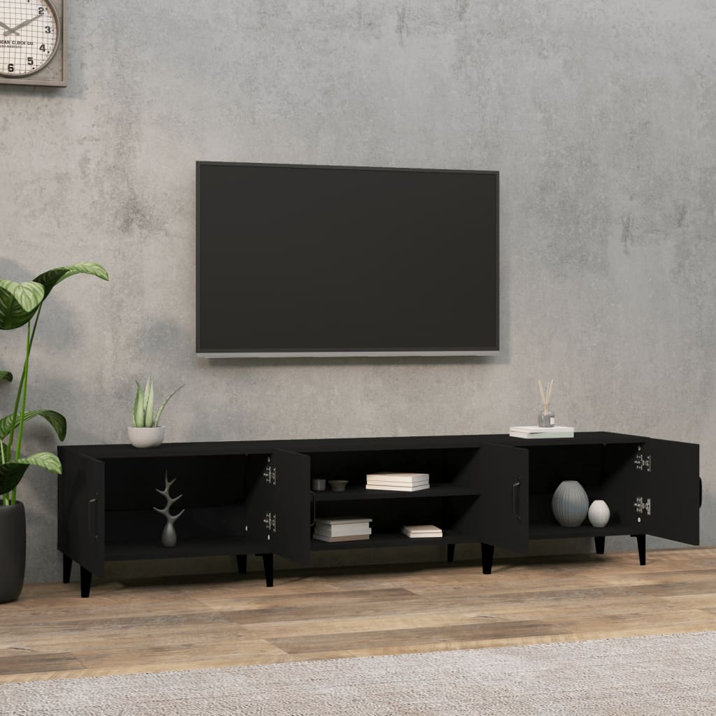 TV Cabinet Black 180x31.5x40 cm Engineered Wood