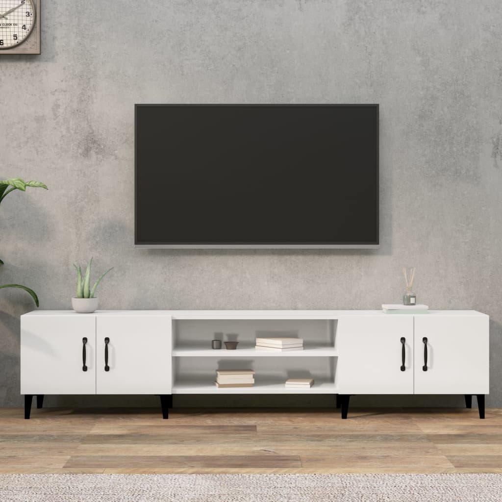 TV Cabinet High Gloss White 180x31.5x40 cm Engineered Wood