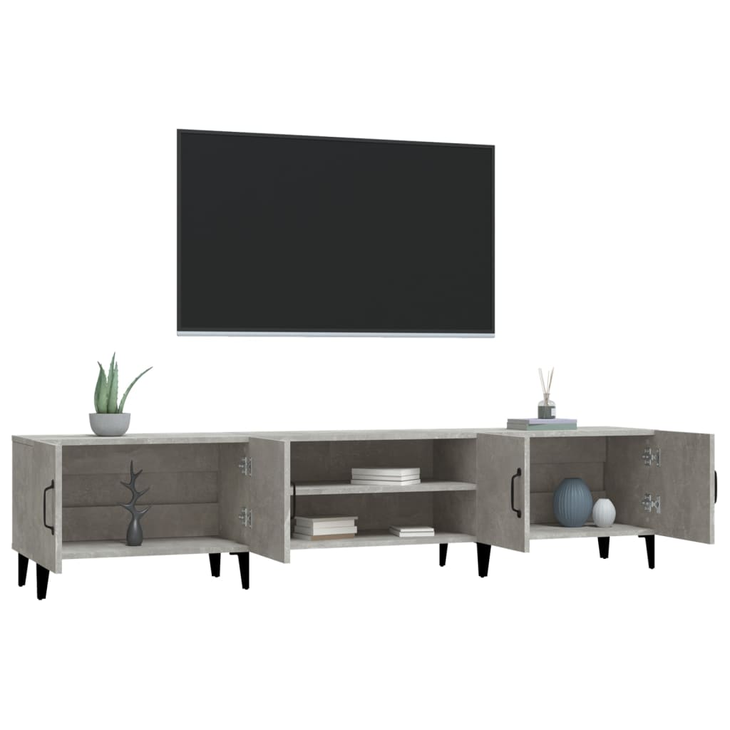 TV Cabinet Concrete Grey 180x31.5x40 cm Engineered Wood