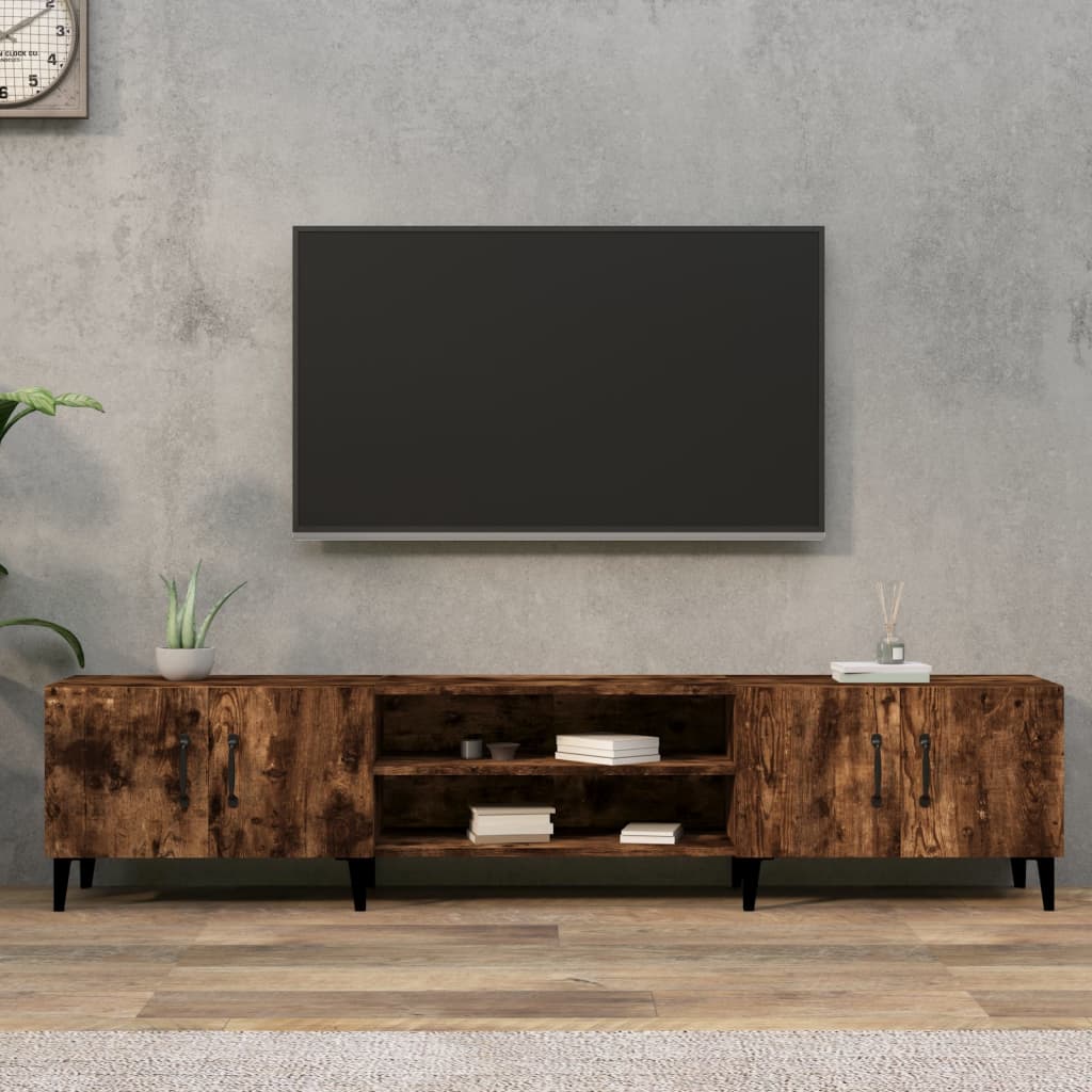 TV Cabinet Smoked Oak 180x31.5x40 cm Engineered Wood