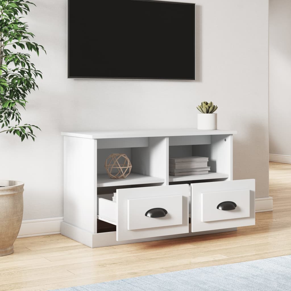 TV Cabinet White 80x35x50 cm Engineered Wood