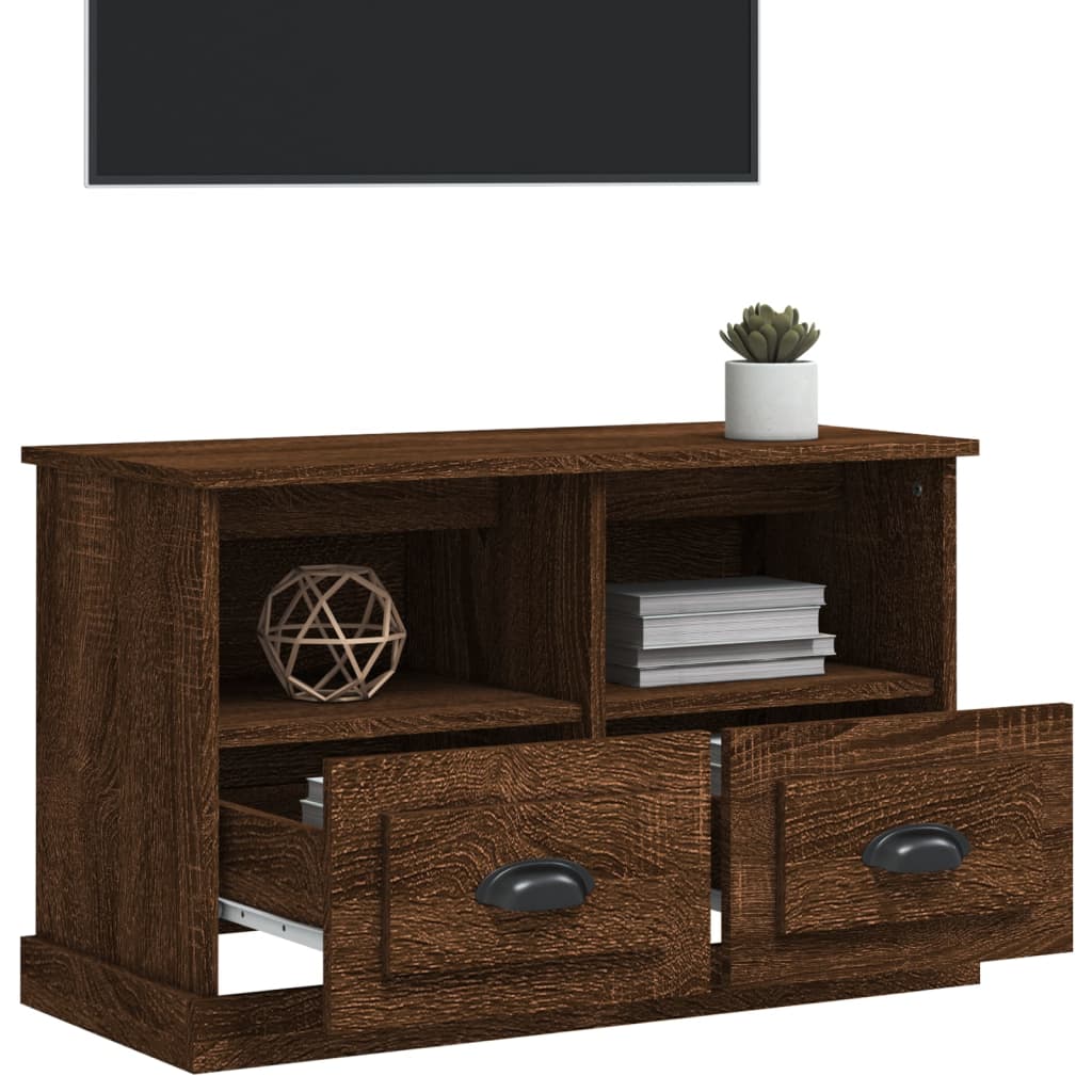 TV Cabinet Brown Oak 80x35x50 cm Engineered Wood