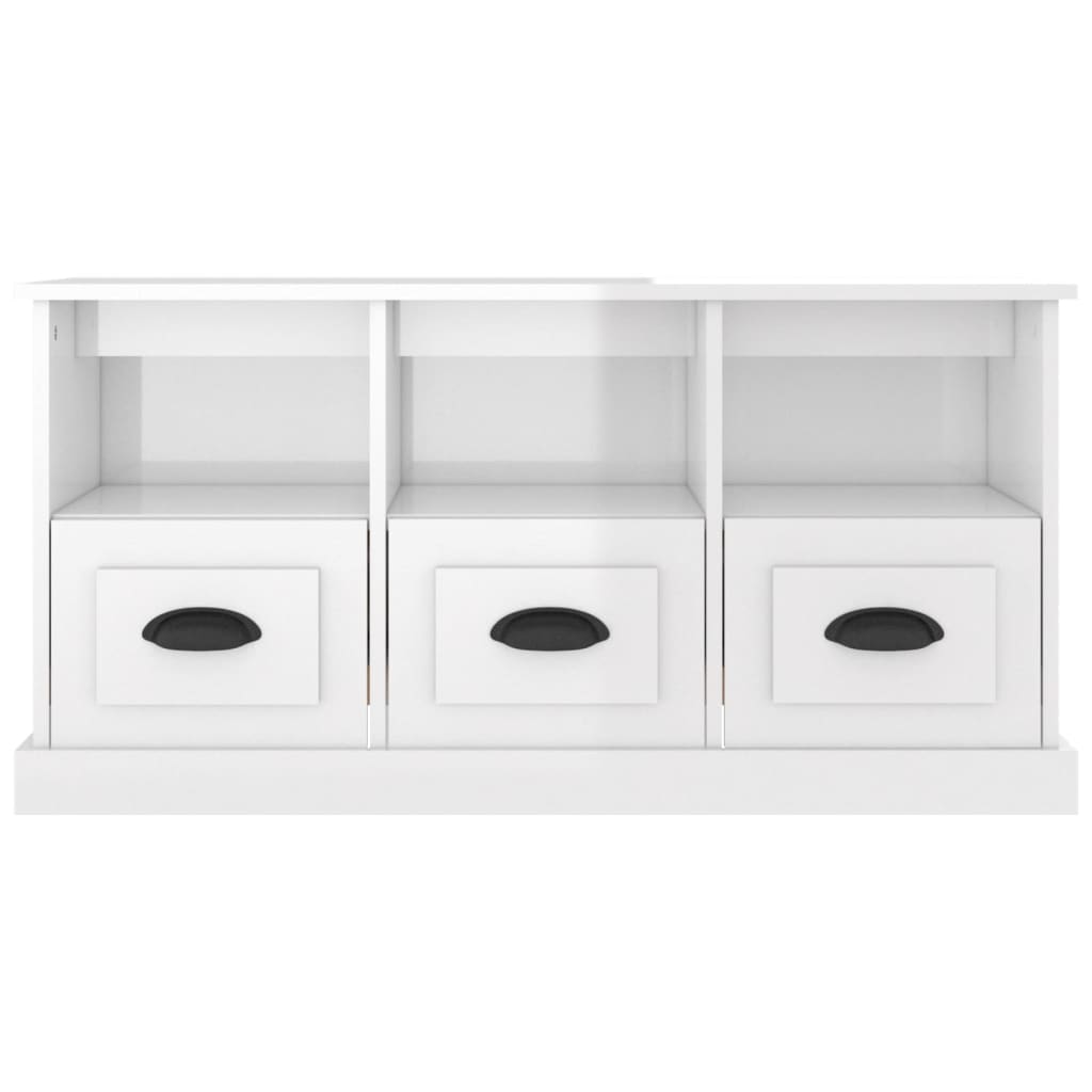 TV Cabinet High Gloss White 100x35x50 cm Engineered Wood