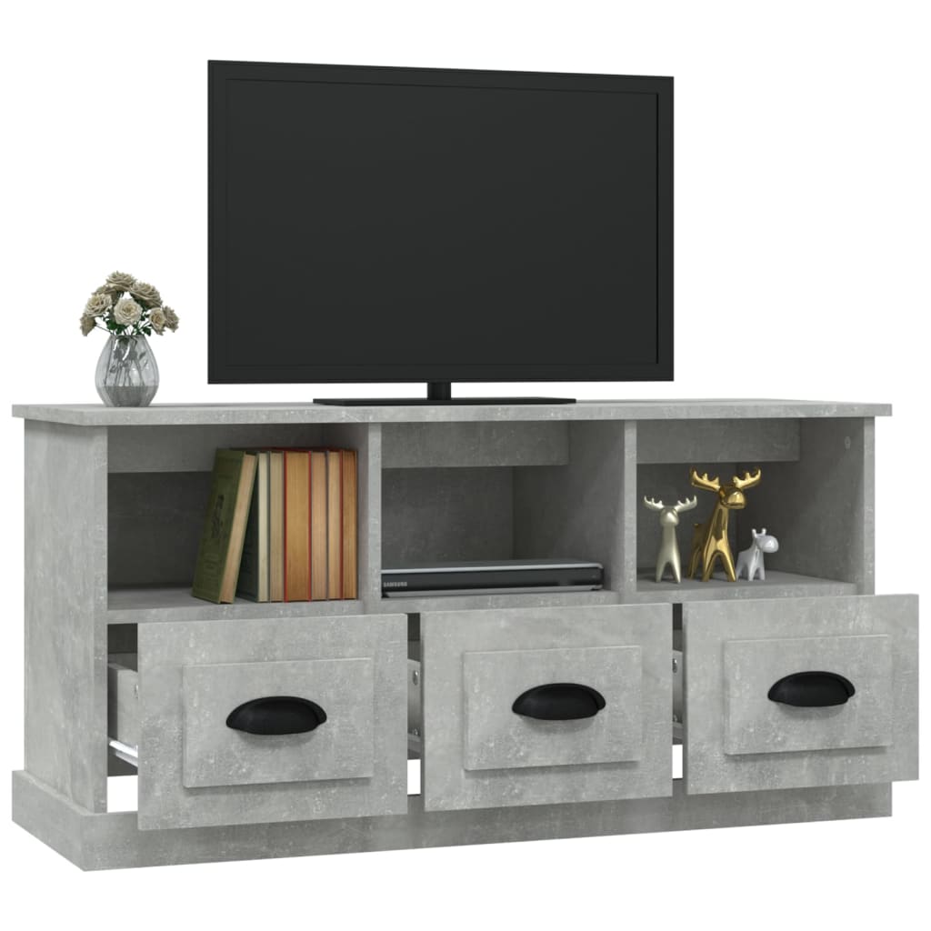 TV Cabinet Concrete Grey 100x35x50 cm Engineered Wood