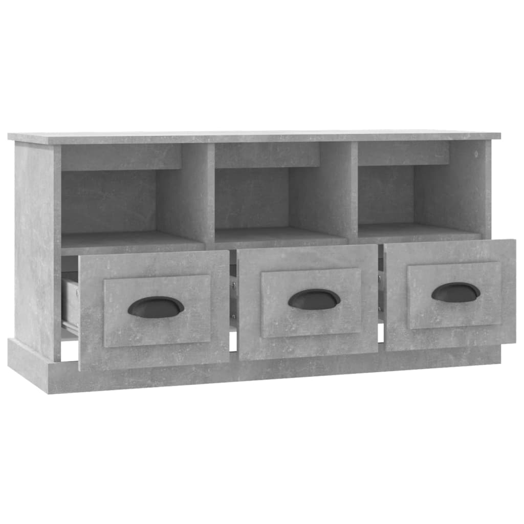 TV Cabinet Concrete Grey 100x35x50 cm Engineered Wood